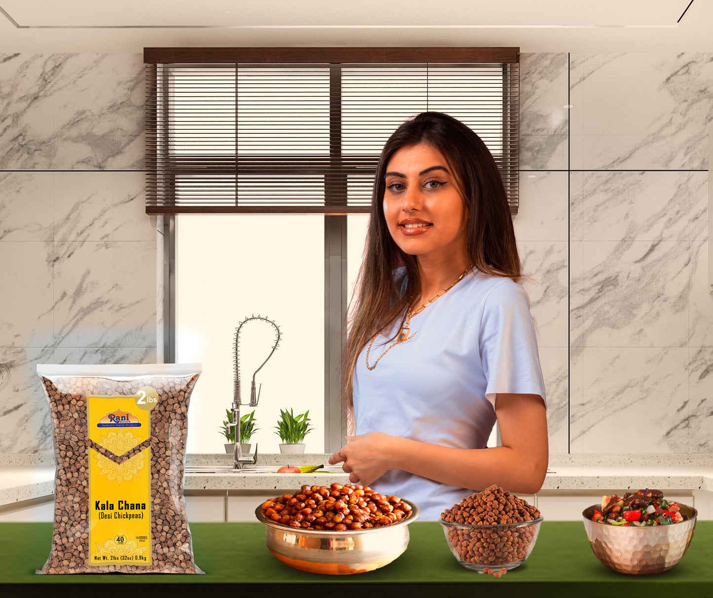 Rani Kala Chana (Desi Chickpeas Chana With Skin) 32Oz (2Lbs) 908G ~ All Natural | Gluten Friendly | Non-Gmo | Kosher | Vegan | I