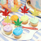 Ercadio 24 Pcs Cupcake Toppers - Green Red Glitter Birthday Party Decorations