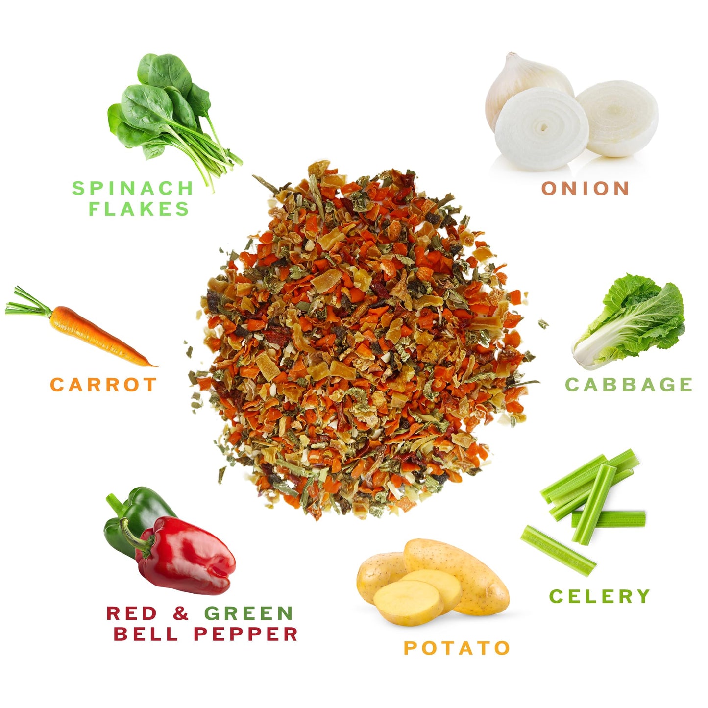 Spices Village Dried Ramen Toppings, Dehydrated Vegetables Mixed Vegetables Flakes, 6 Oz, Mix Of Carrot, Onion, Red & Green Bell