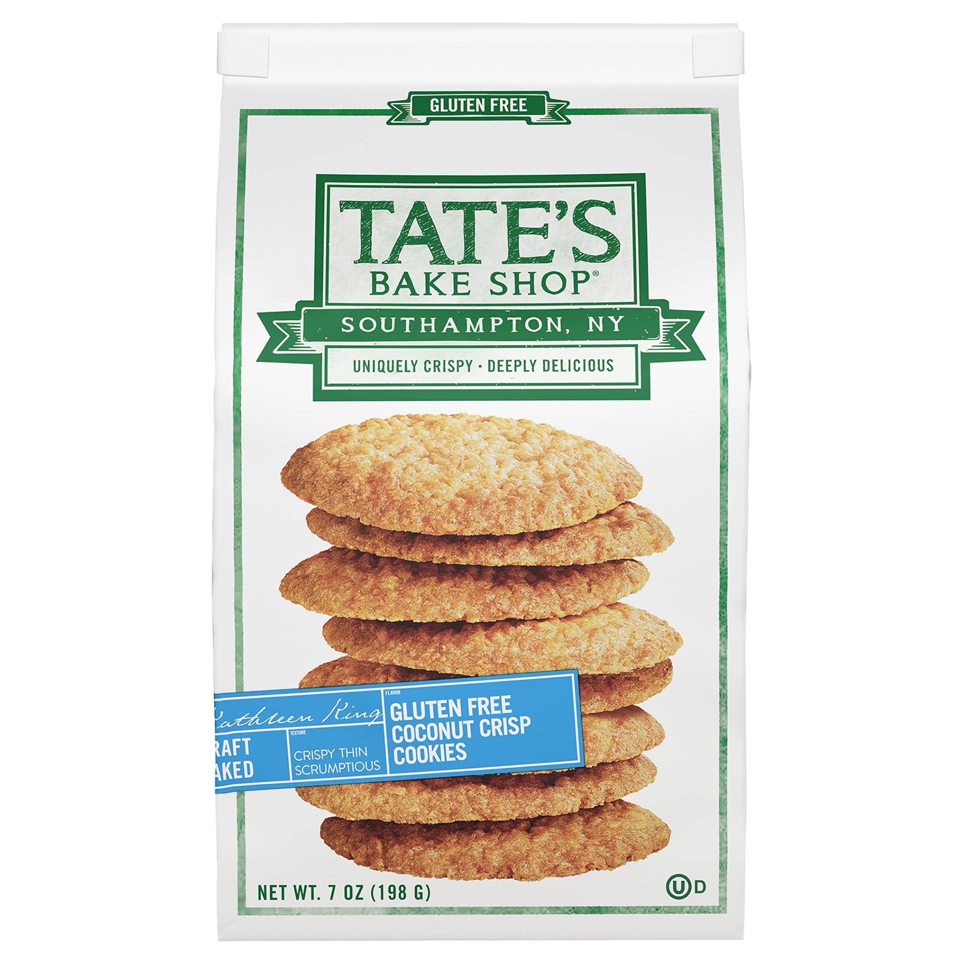 Tate'S Bake Shop Gluten Free Coconut Crisp Cookies, Gluten Free Cookies, 7 Oz