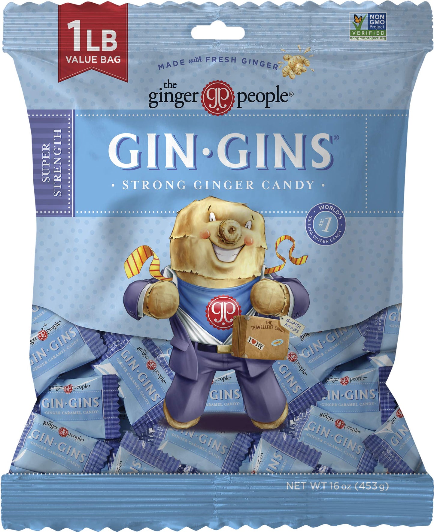 Flavor Blend Flavor Blends Super Strength - Natural Flavor Blendger Candy By The Flavor Blendger People - Individually Wrapped Healthy Candy - Super Strength Flavor - Large 1 Lb Bag (16Oz) - Pack Of 12