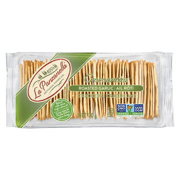 La Panzanella Roasted Garlic mini croccantini cracker, 6 Oz
