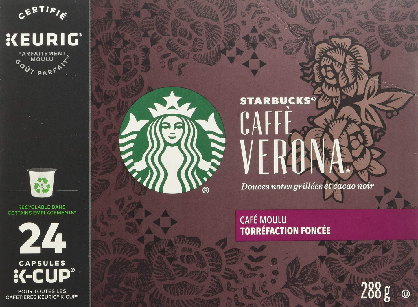 Starbucks Caffe Verona Dark K-Cup Pods for Keurig, 128 Count (Pack of 1)