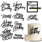10 Pcs Black Happy Birthday Cake Toppers Mirror Acrylic Cake Topper Side Cake Decorations Cake Inserts Cake Decorating Supplies