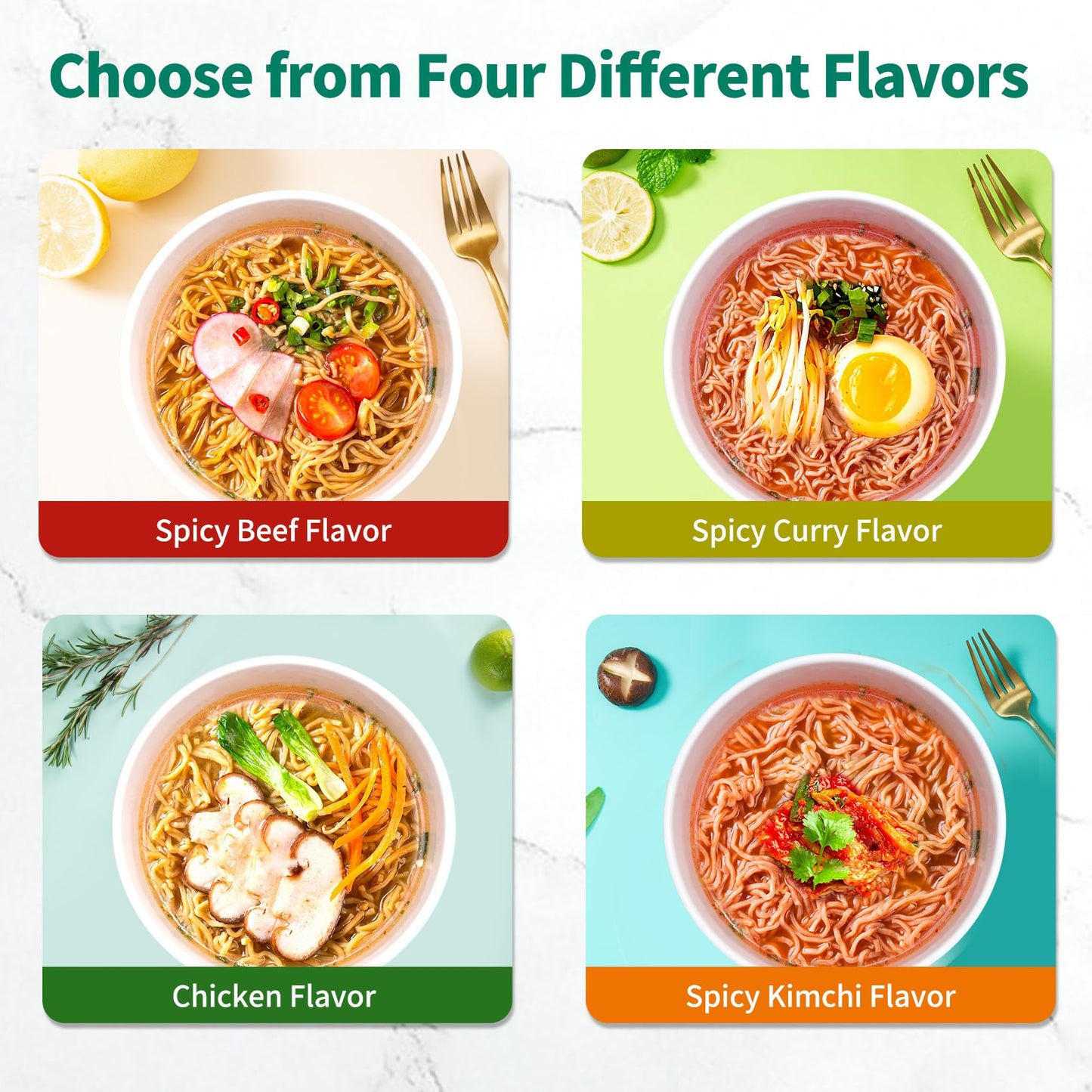 VOLO VERO High Protein (32g) Ramen Noodles Cup Variety Pack, Plant-Based, Non-Fried, Vegan, Low Fat | Chicken, Spicy    Beef, Ki