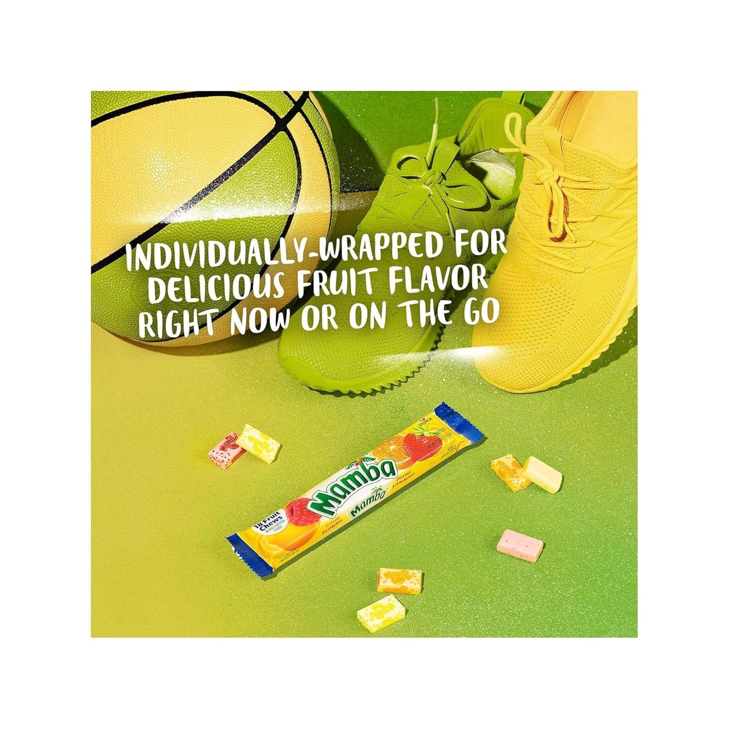 Mamba Fruit Chews - 2 lbs of Candy Individually Wrapped - Enjoy the Delicious Flavors of Strawberry  Orange and Raspberry  Stock up and Share