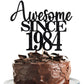 40Th Awesome Since 1984 Cake Topper Cheers To 40 Years Birthday Cake Pick 40 Fabulous Cake Decoration For Happy 40Th Birthday An