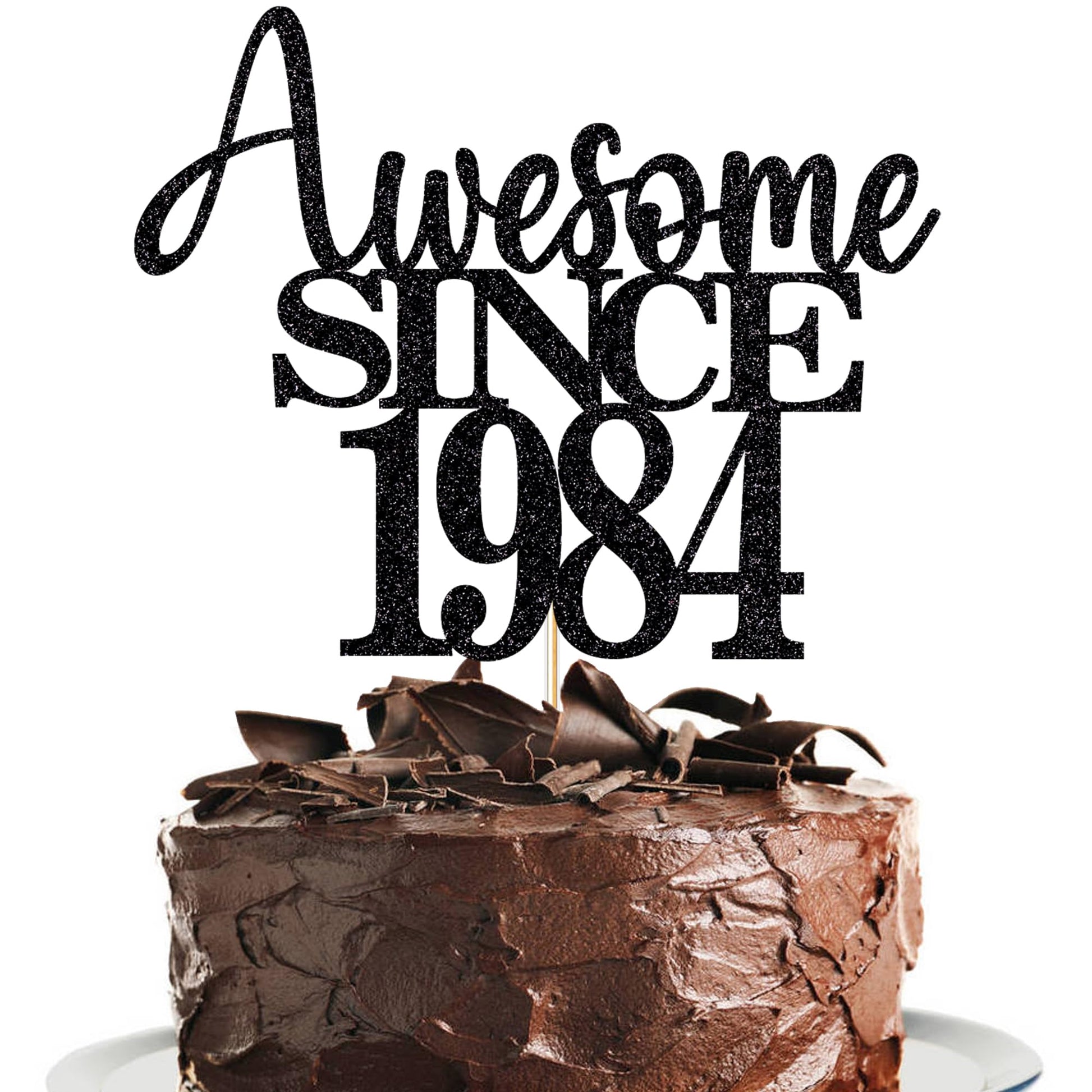 40Th Awesome Since 1984 Cake Topper Cheers To 40 Years Birthday Cake Pick 40 Fabulous Cake Decoration For Happy 40Th Birthday An