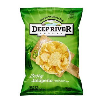 Deep River Snacks Zesty Jalapeno Kettle Cooked Potato Chips, 5-Ounce (Pack Of 12)