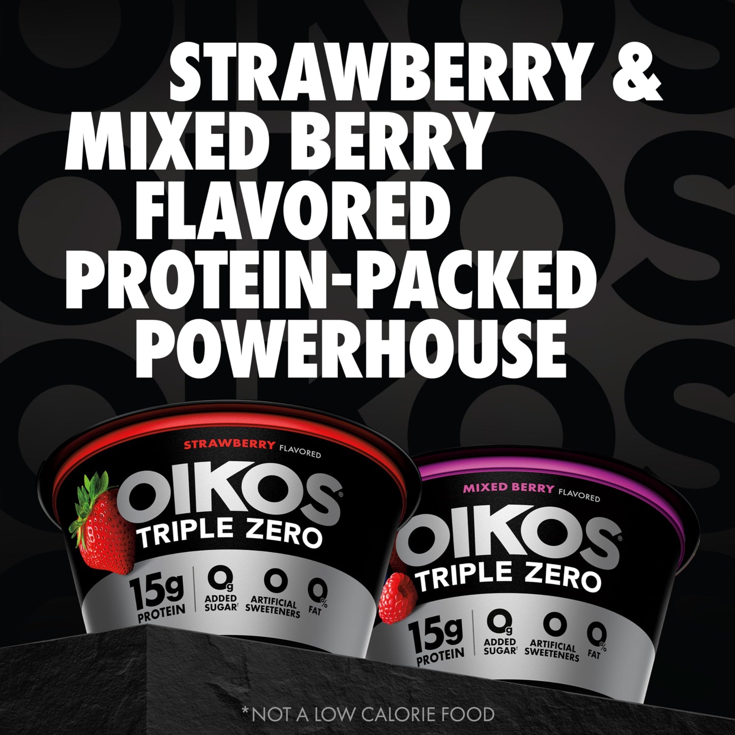 Oikos Triple Zero Strawberry and Mixed Berry Nonfat Greek Yogurt Pack, 0% Fat, 0g Added Sugar and 0 Artificial Sweeteners, Just