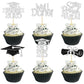 Gyufise 24Pcs Class of 2025 Cupcake Toppers Glitter Congrats Grad 2025 Done Diploma Cupcake Picks for Class of 2025 Graduation T