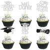 Gyufise 24Pcs Class of 2025 Cupcake Toppers Glitter Congrats Grad 2025 Done Diploma Cupcake Picks for Class of 2025 Graduation T