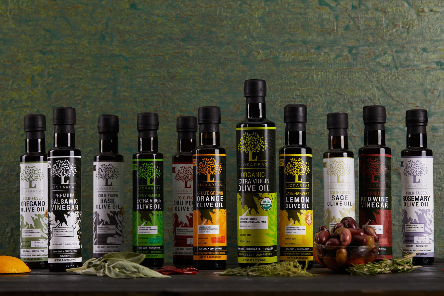 Liokareas Basil Extra Virgin Olive Oil, Cold Pressed, 8.45oz, Greek, Single Sourced, 2020 Global Award Winner