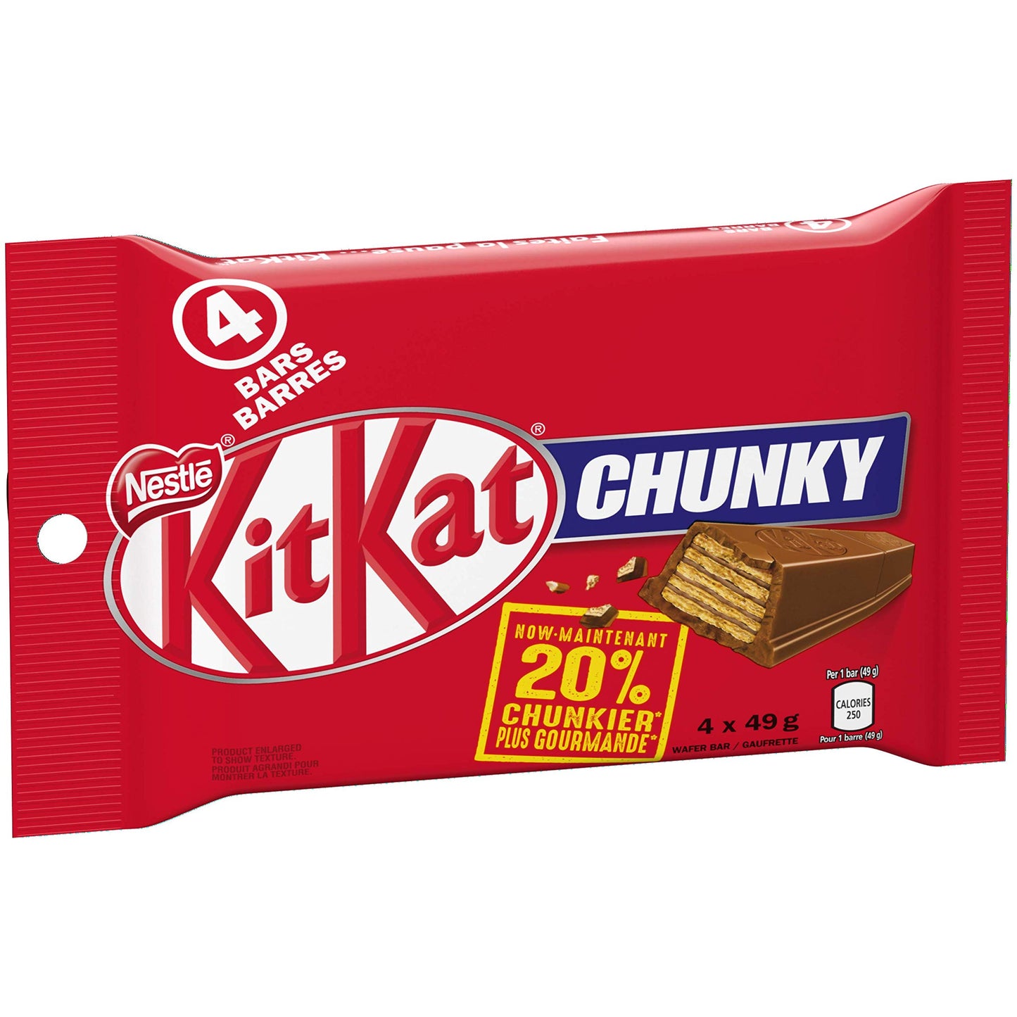 Nestle Kitkat Chunky Chocolate Bars Multipack, 4 X 49G, 196G/6.9 Oz, Imported From Canada}
