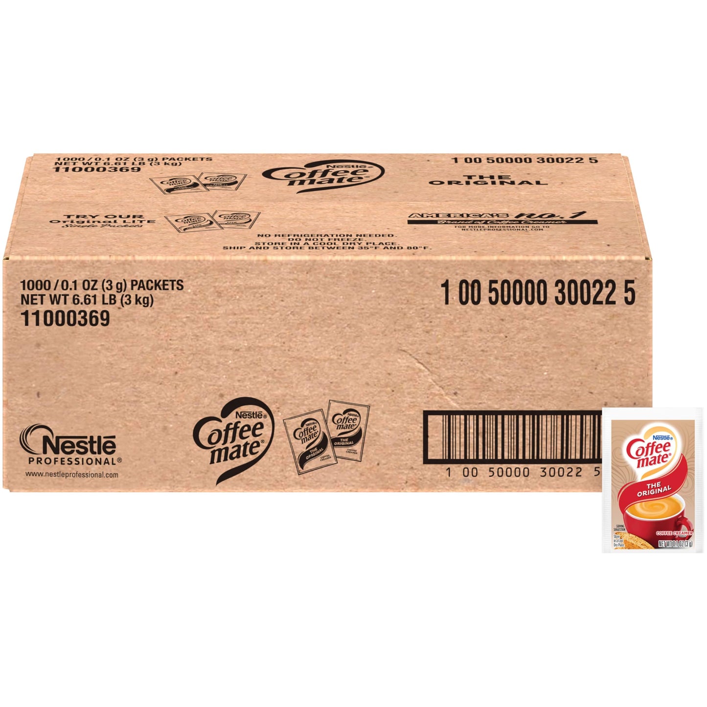 Nestle Coffee mate Coffee Creamer, Original, Non Dairy Powder Creamer Singles Packets, 3g Powdered Packets (Pack of 1000)
