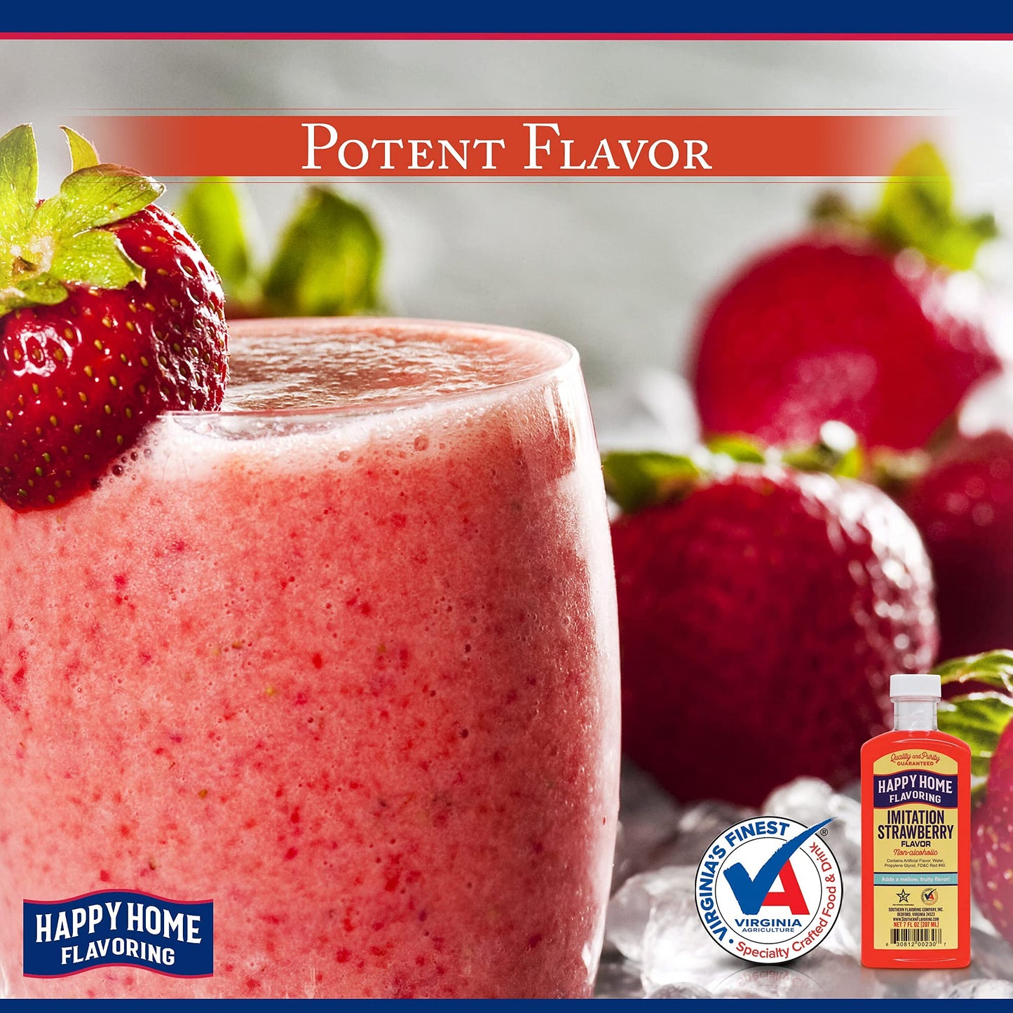 Happy Home Strawberry Flavoring, Non-  ic, Certified Kosher, 7 Fl Oz