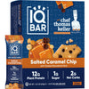 IQBAR x Chef Thomas Keller - Brain and Body Plant Protein Bars - Salted Caramel Chip - 12-Count, Low Carb, High Fiber, Gluten Fr