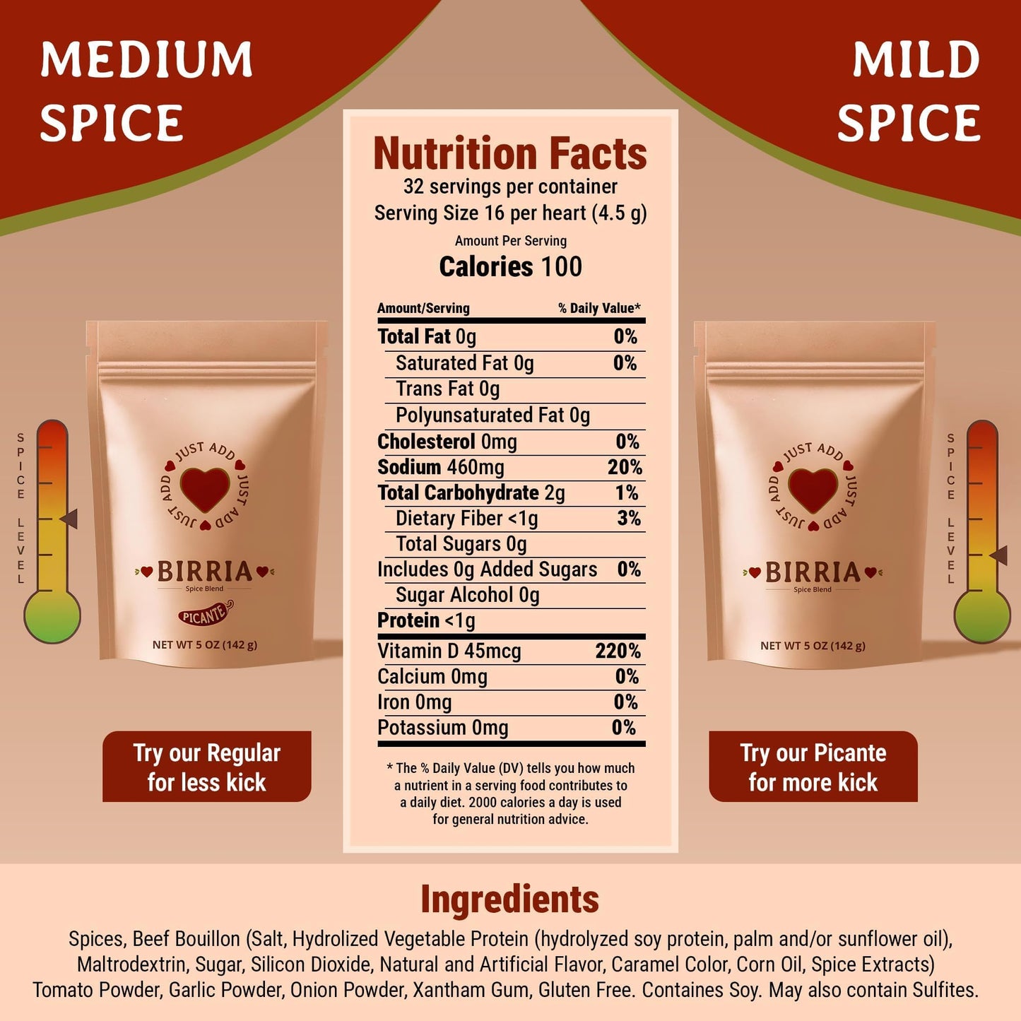 Just Add Luv Birria Spice Mix - Mexican Seasoning for Tacos, Nachos, Quesadillas - 5 oz (Pack of 2)