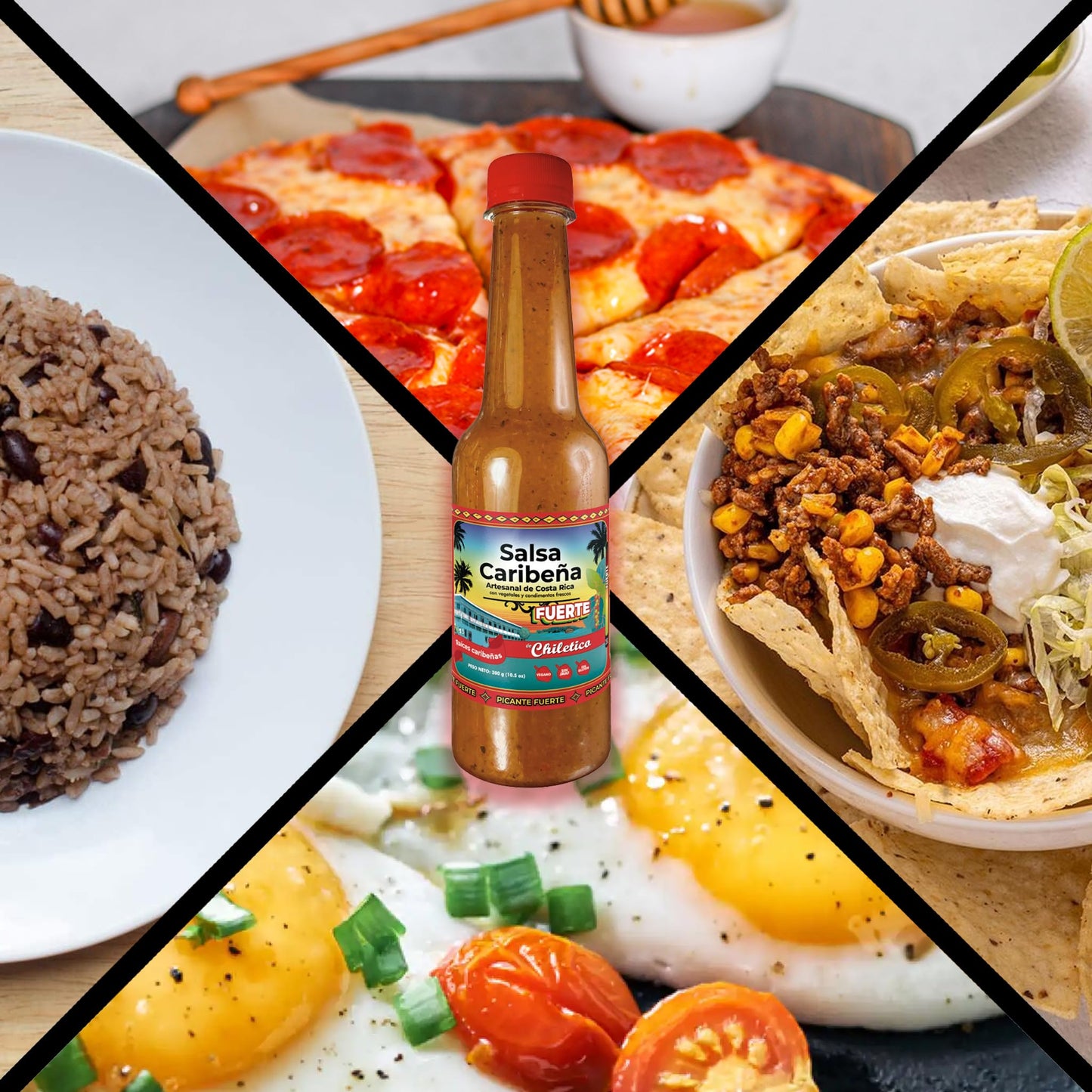 Chiletico Caribbean Hot Sauce Gift Set - Artisan Costa Rican handcrafted -Puerto Lim  n Inspired - Natural Ingredients - 4-Pack
