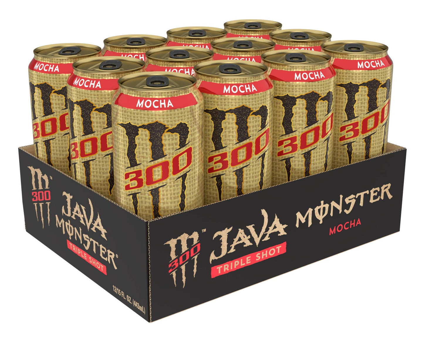 Monster Energy Java 300 Triple Shot Coffee, Rich Brown, 15 Fl Oz, Pack of 12