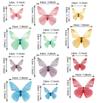 72Pcs Butterfly Edible Cupcake Toppers Butterfly Cake Decoration Edible Butterfly Cupcake Picks For Butterfly Theme Baby Shower