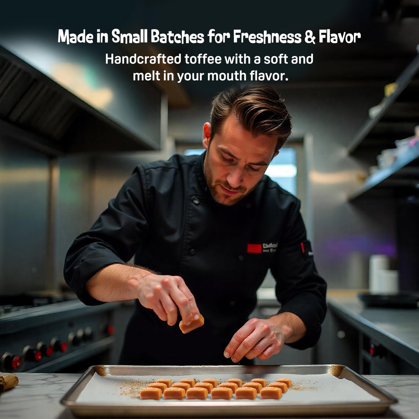 Everton Toffee Butter Toffee Caramels, Sea Salt Flavor (4 oz. bag, 6-pack). Gourmet, Artisan Soft and Creamy Toffee Caramels, Sm