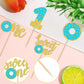 24 Pcs Sweet One Donut Cupcake Toppers Glitter Donut One Cupcake Picks Donut First Birthday Party Decoration For Sweet Donut The