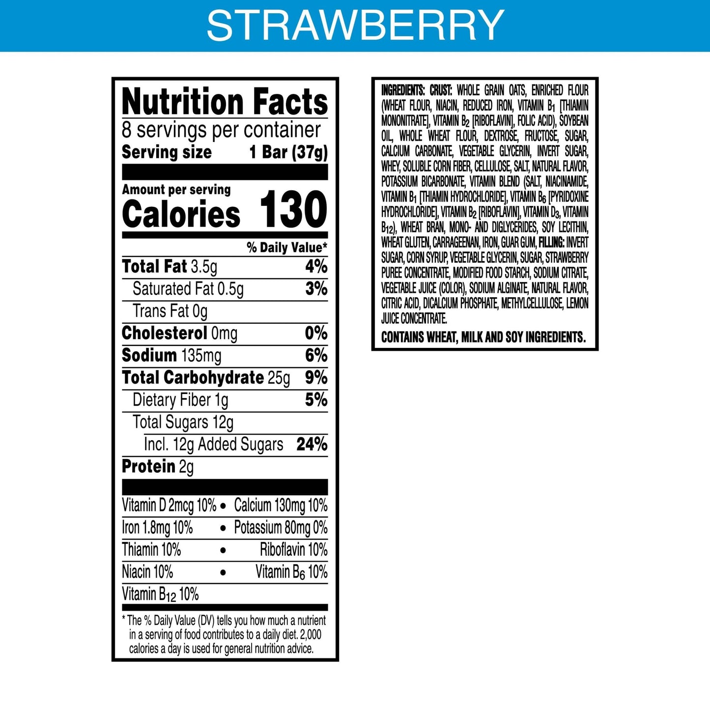 Nutri-Grain Soft Baked Breakfast Bars, Made With Whole Grains, Kids Snacks, Strawberry, 3.9Lb Case (6 Boxes)