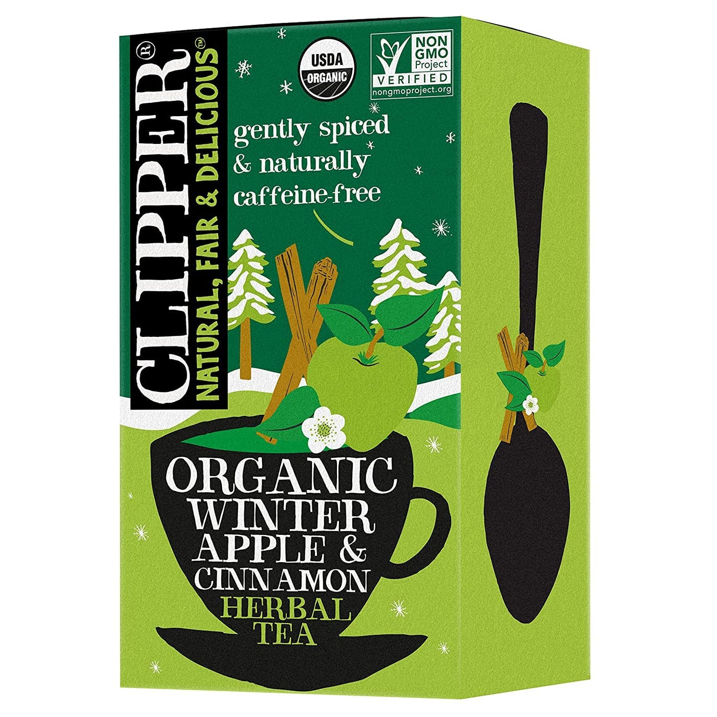 Clipper Natural Organic Herbal Tea, Winter Apple & Cinnamon, Caffeine Free, 20 Count Tea Bags