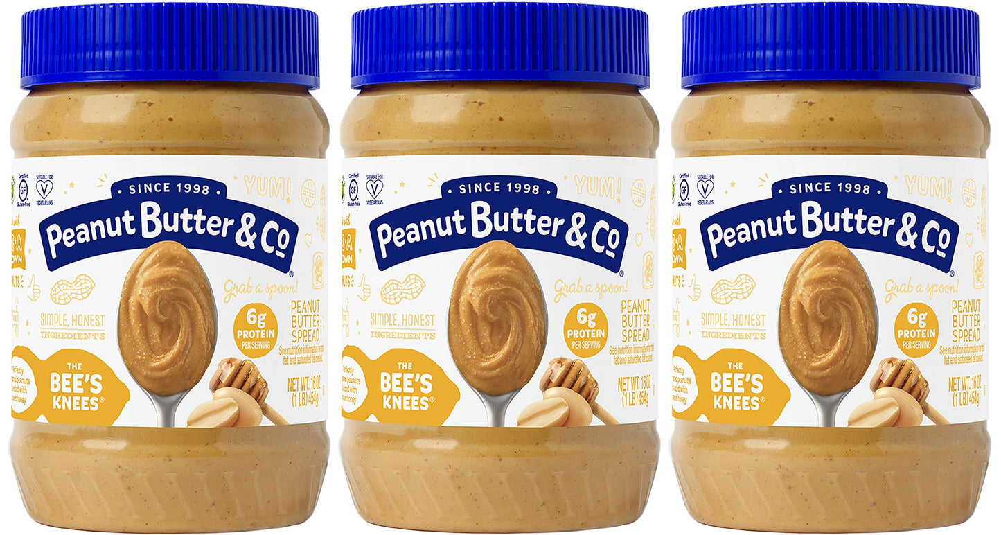 Peanut Butter & Co. The Bees Knees (Honey) Peanut Butter, Gluten Free, 16 Ounce (Pack Of 3)