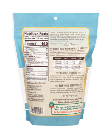 Bob's Red Mill Organic Quick Cooking Steel Cut Oats, 22 Oz