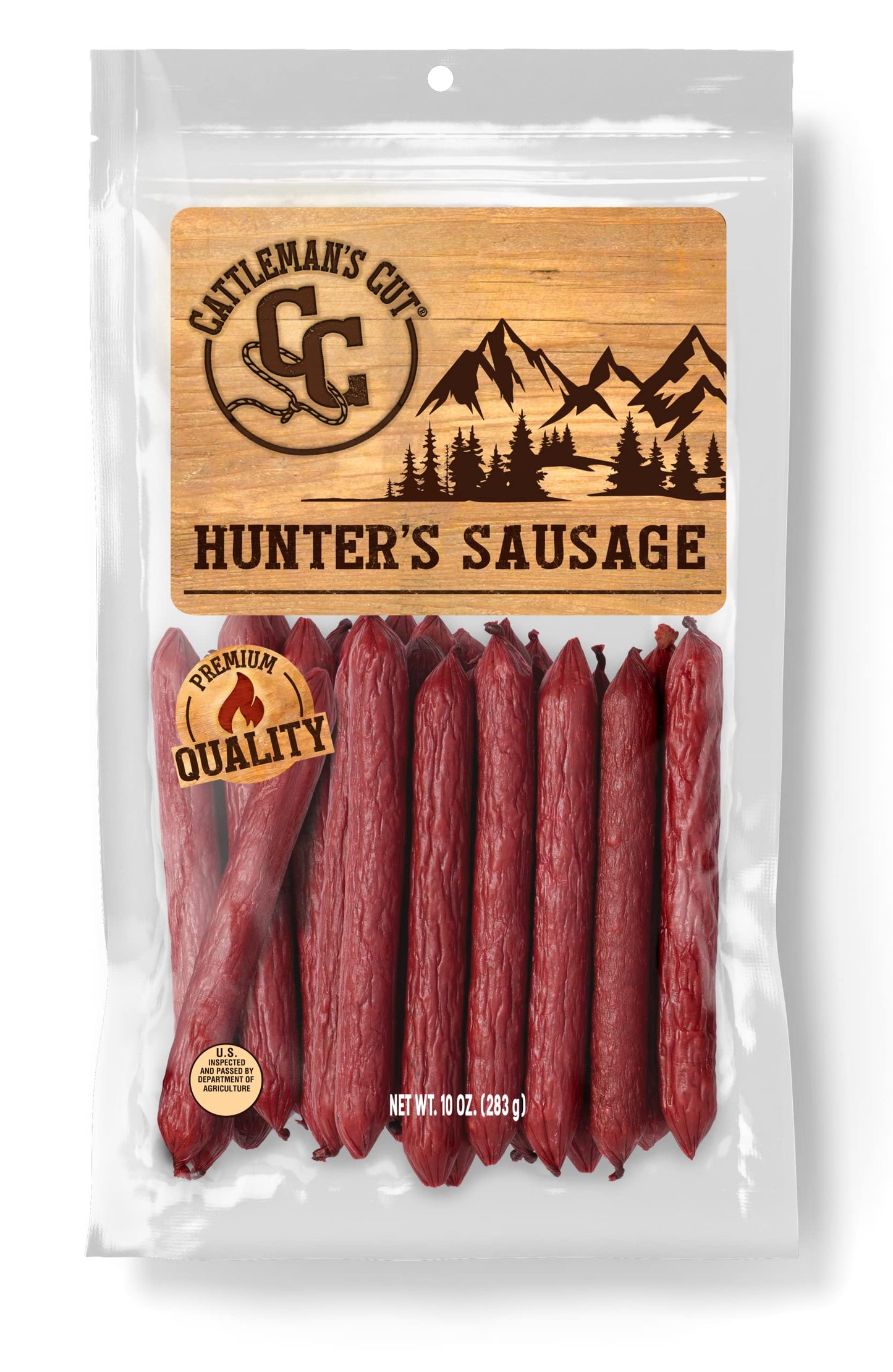CATTLEMANS CUT Hunters Sausage, 10 Ounce - High-Quality Meat Snack, Pack of 1