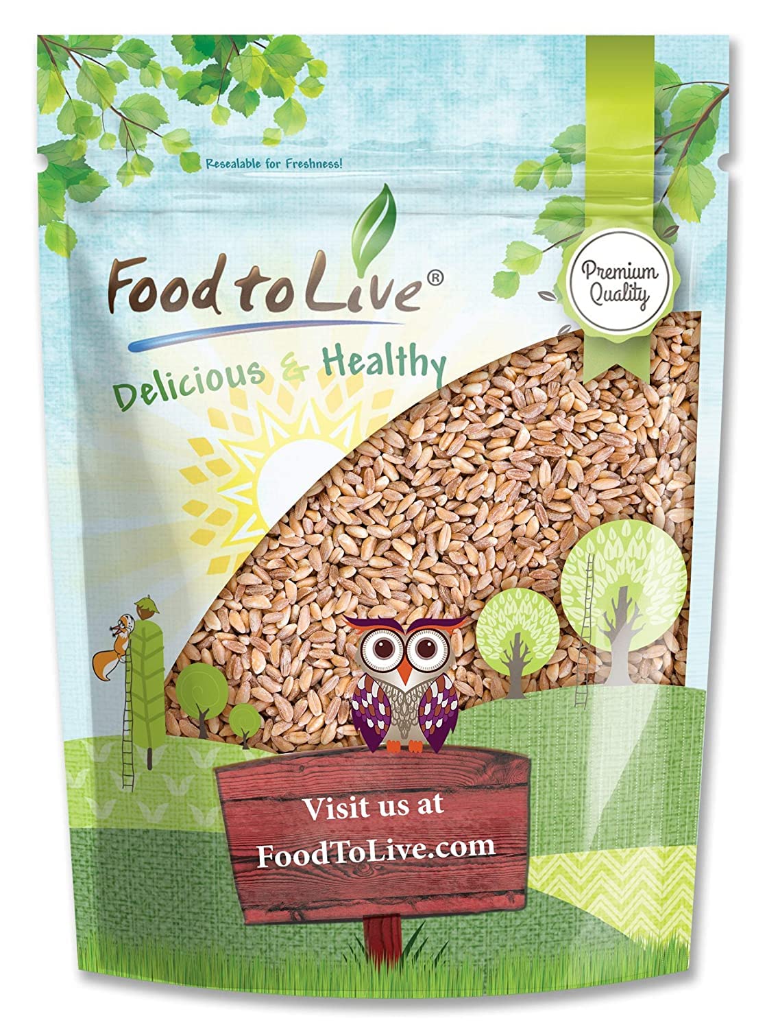 Food to Live Pearled Farro Grain, 6 Pounds - Kosher, Vegan, Whole Grain in Bulk, Good Source of Dietary Fiber, Protein and Iron