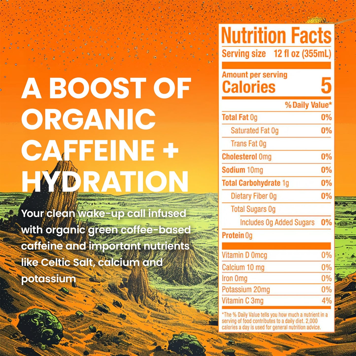 Juno JUNO ENERGY Limeade Still Drink - Sugar Free Electrolytes, Organic Caffeine, Vegan, Gluten Free, 12 Pack of 12oz