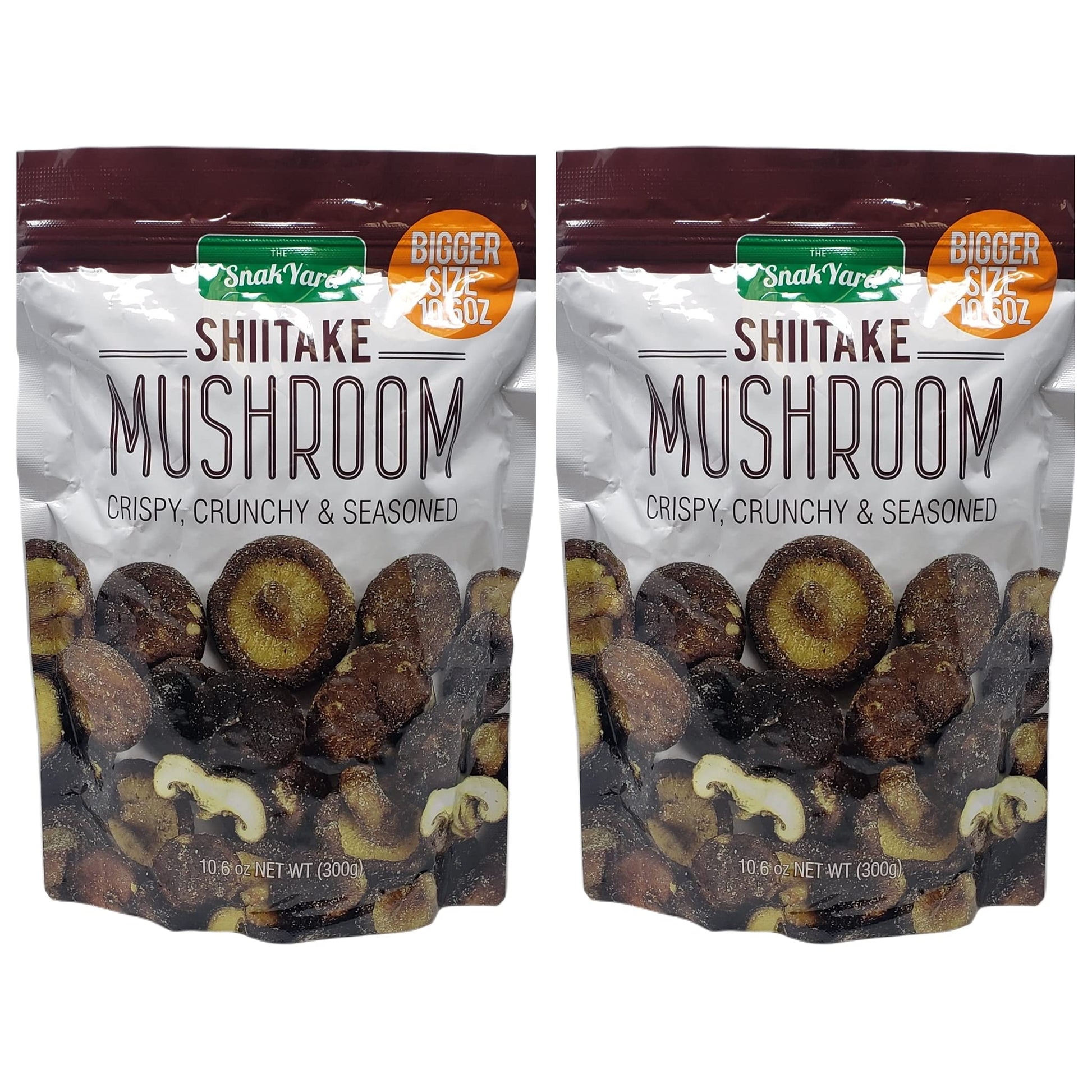 The Snak Yard Shiitake Mushrooms - Non Gmo - Crispy  Crunchy  And Seasoned Snack - Comes In A Resealable Bag - 10.6 Oz Per Bag - Choose A 2  3  Or 4 Pack (2 Pack  21.2 Oz)
