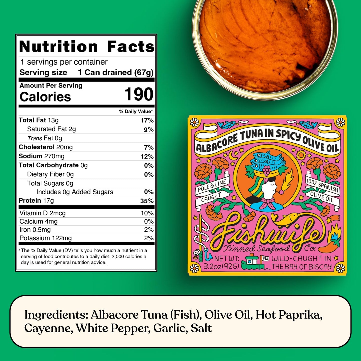 Fishwife Albacore Tuna Trio 3-Pack (With Lemon, Spicy & Spanish Olive Oil) | Wild-Caught & Hand-Packed | Msc-Certified Sustainab