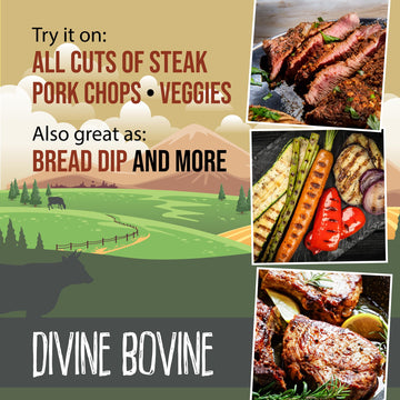 Flavor Seed Divine Bovine Organic Steak Seasoning & Rub, Gourmet Spice Blend For Cooking & Grilling Steak, Pork & Vegetables. Ca