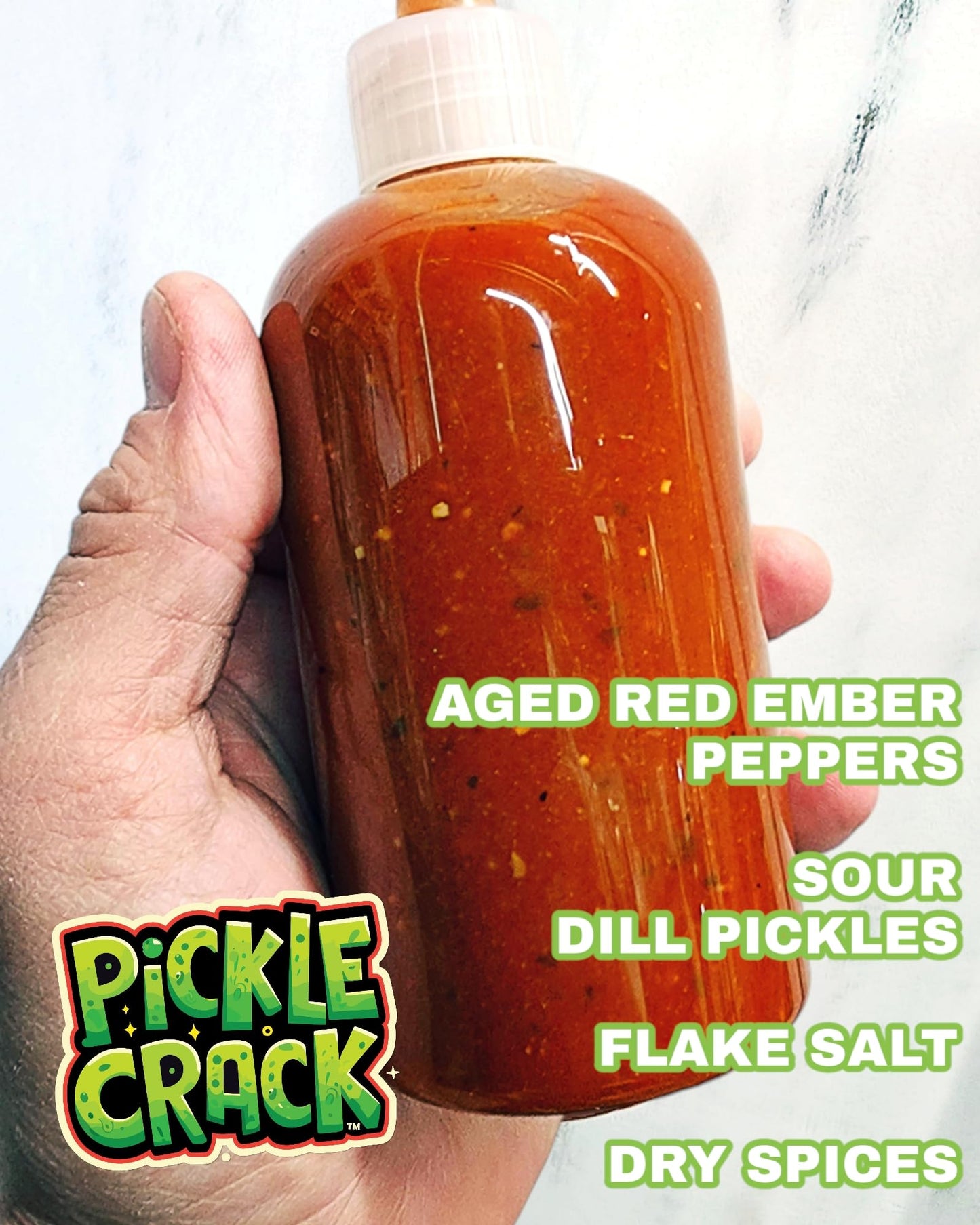 Dill Pickle Hot Sauce - Pickle  | Aged Cayanne Pepper - Zesty Tangy Perfectly Seasoned - Flavor Forward - 9.6 OZ Squeeze bottle | Goes on Anything - Medium heat smooth texture