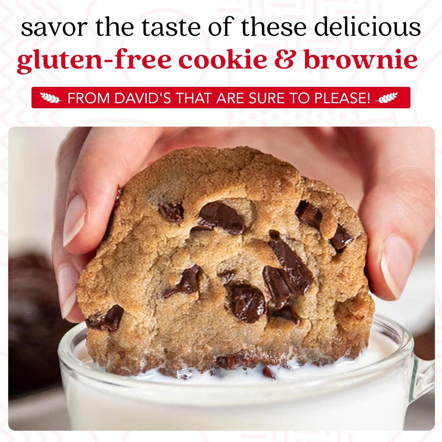 Davids Cookies Gluten-Free Chocolate Chip Cookies and Brownies - Gourmet Bakery Desserts Ideal for a Delightful Food Gift for F