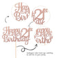 1 Pcs Happy 21St Birthday Cake Topper Glitter Cheers To 21 Years Cake Pick Number 21 Fabulous Cake Decoration For 21St Birthday Theme Party Decorations Supplies Rose Gold