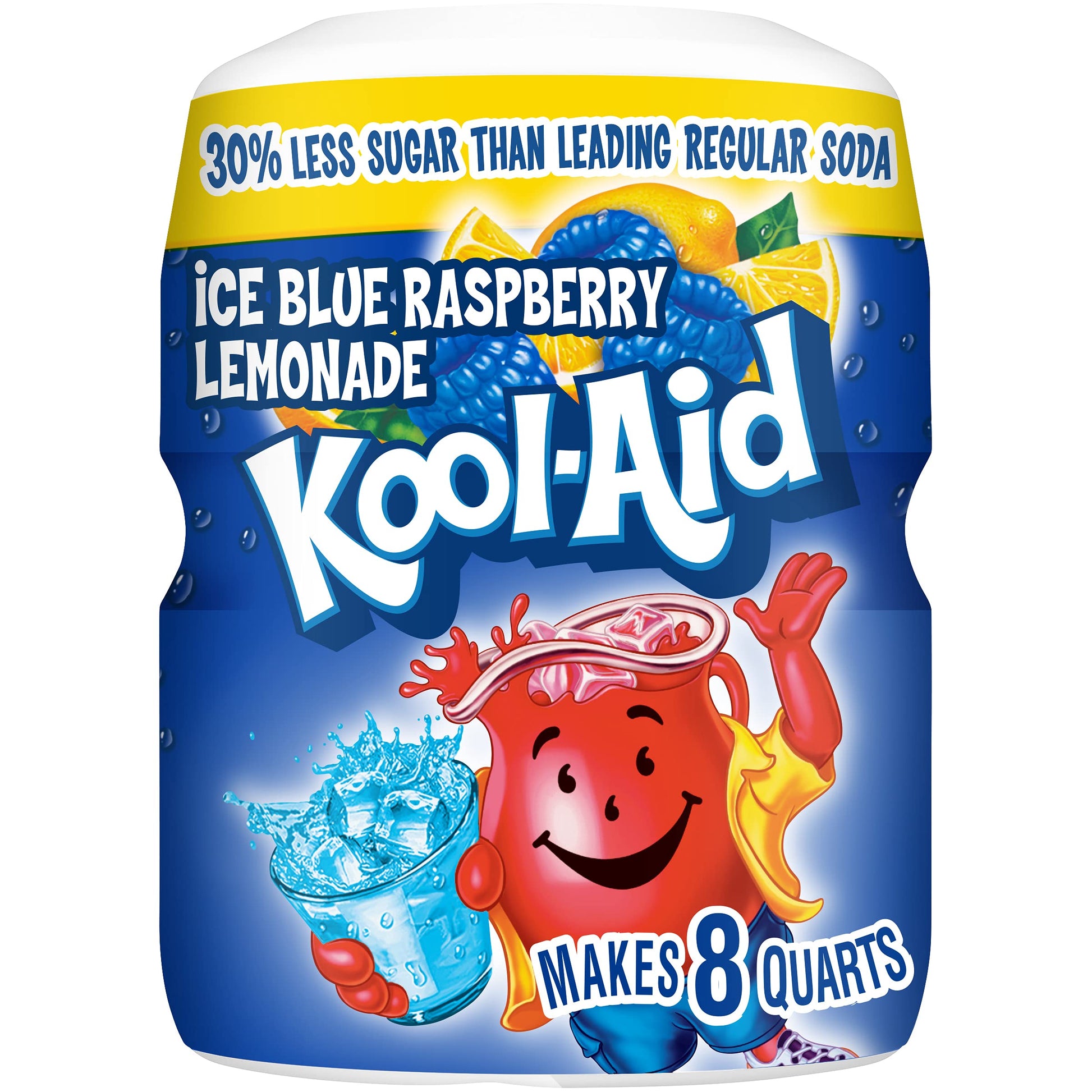 Kool-Aid Powdered Drink Mix, Caffeine Free, Blue Raspberry Lemonade, 20 oz Canister