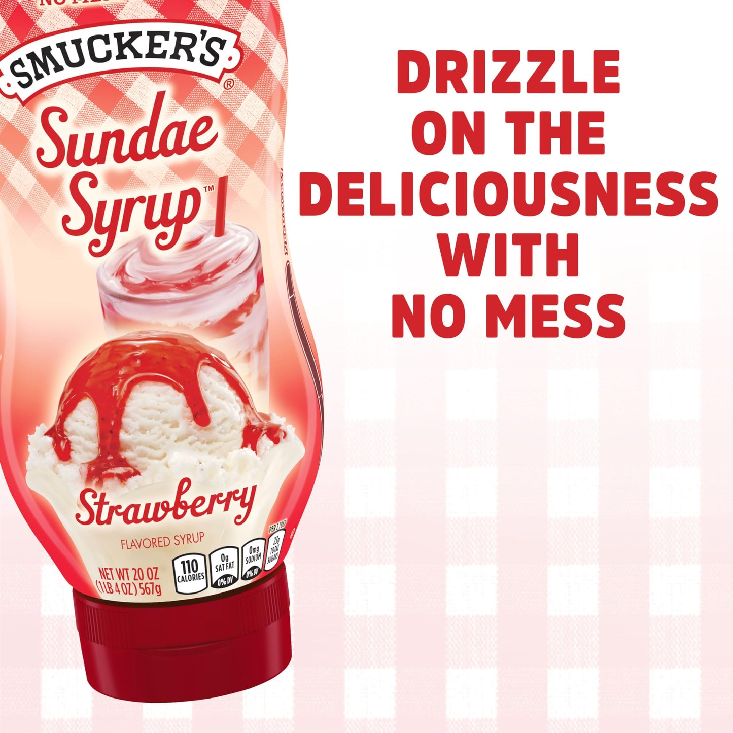 Smucker'S Sundae Syrup Strawberry Flavored Syrup, 20 Ounces (Pack Of 12)