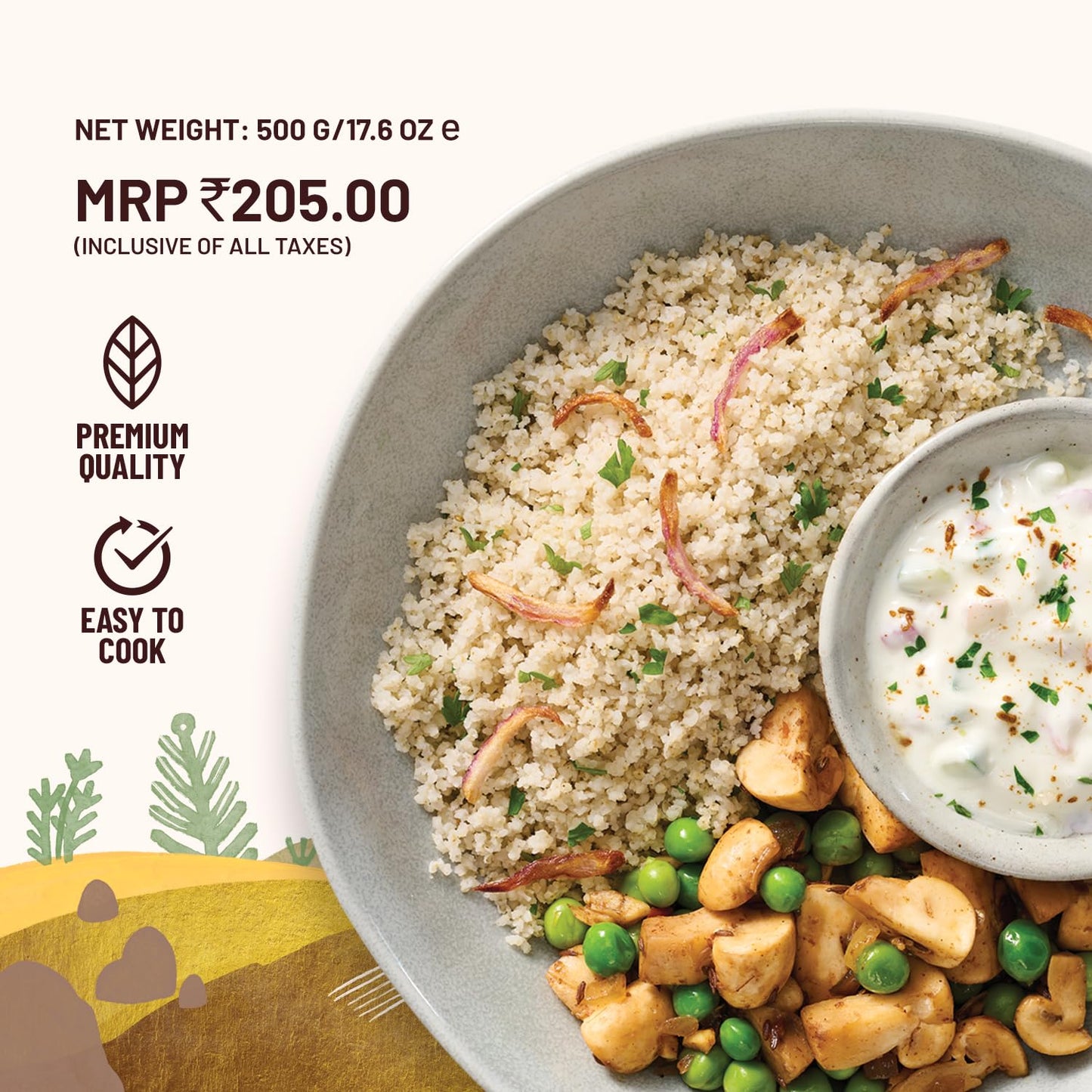 Mille Little Millet Whole Grain | Kutki | Gluten Free | No Chemicals | High Plant Protein And Fibre | Sambar, Rajma, Dal Rice Re