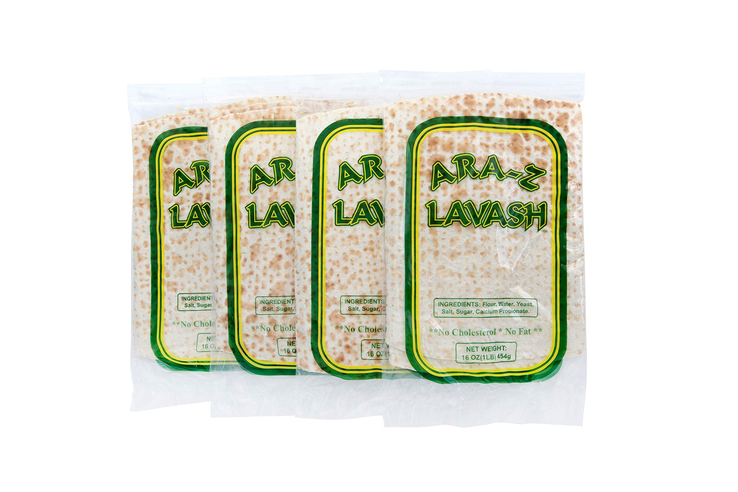 Ara-Z Lavash Flat Bread 4 Packs Of 4 (16 Total) No Cholesterol, Fat Free, Vegan, Kosher