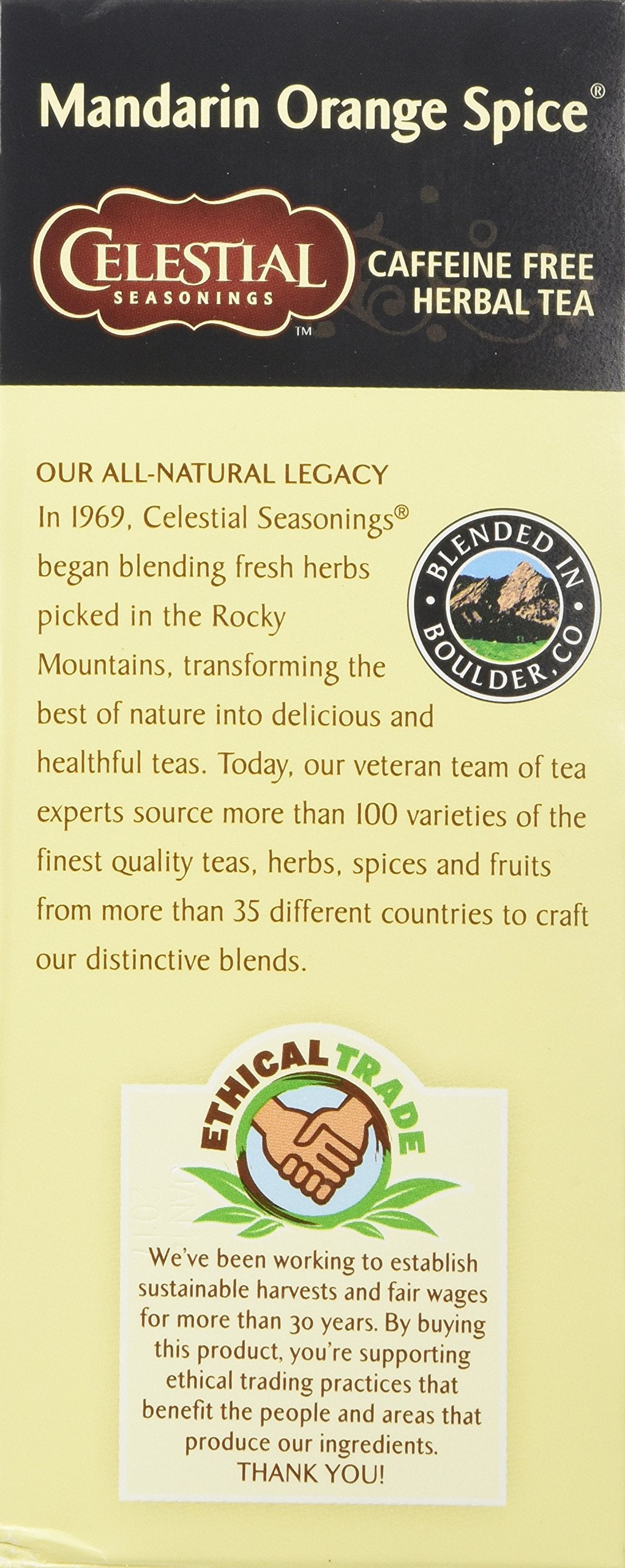 Celestial Seasonings Mandarin Orange Spice Herbal Tea 25 Tea Bags