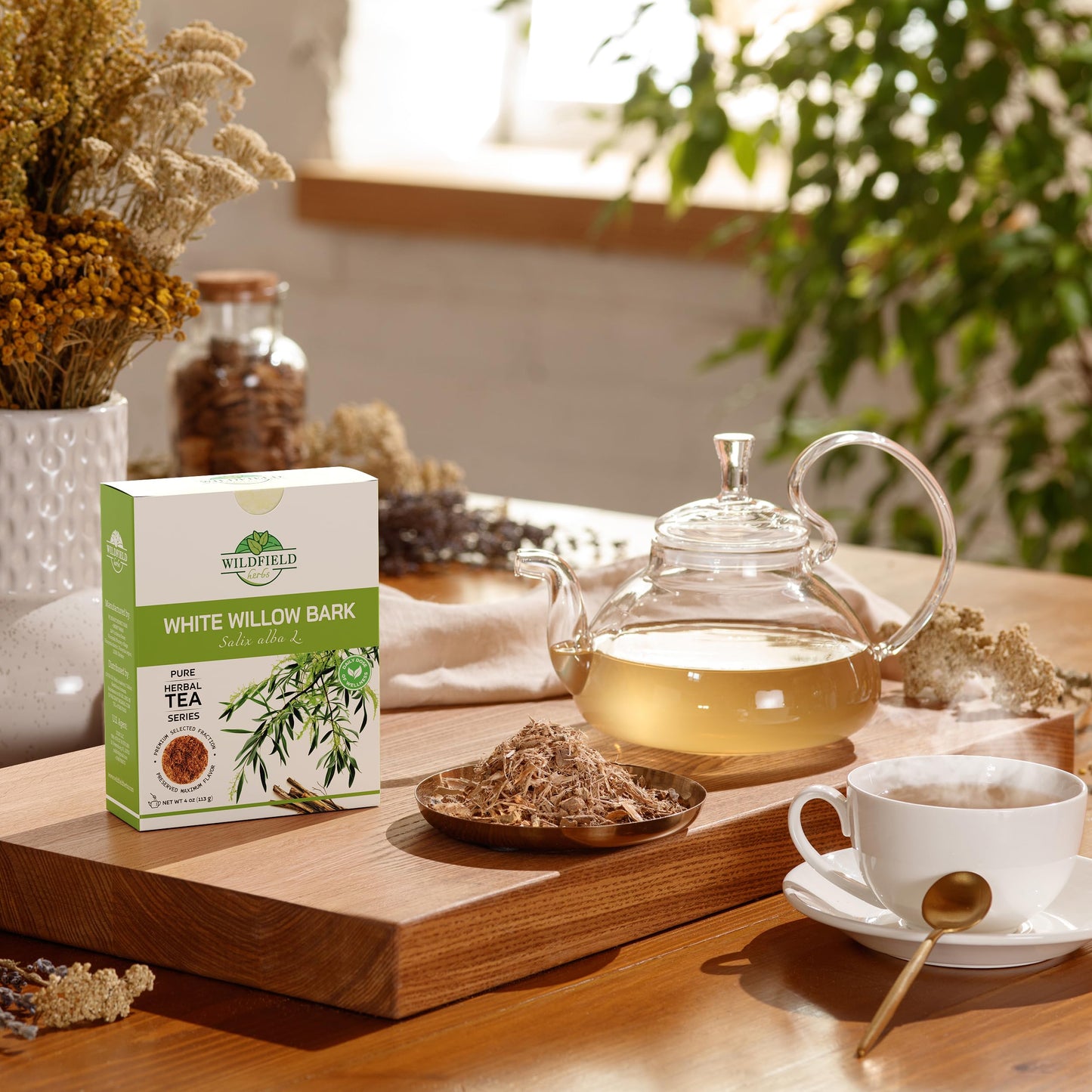 4 Oz. White Willow Bark Tea Herbal (Salix Alba) - 113G White Willow Bark Herb Tea Corteza De Sauce
