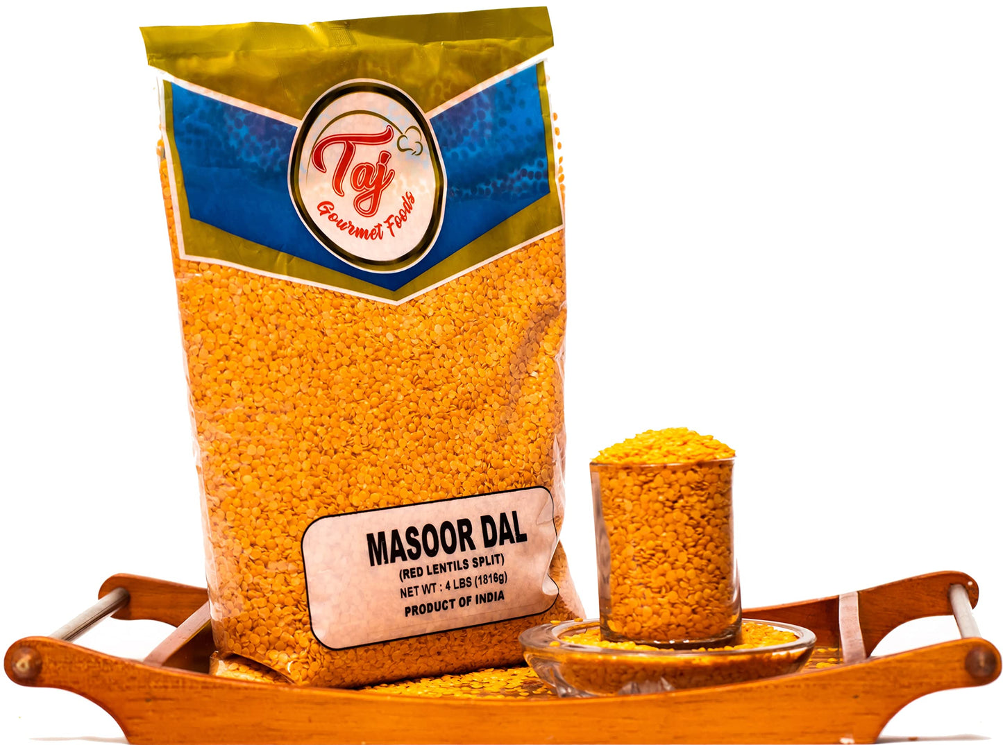 Taj Premium Indian Masoor Dal, Red Lentils (4-Pounds)