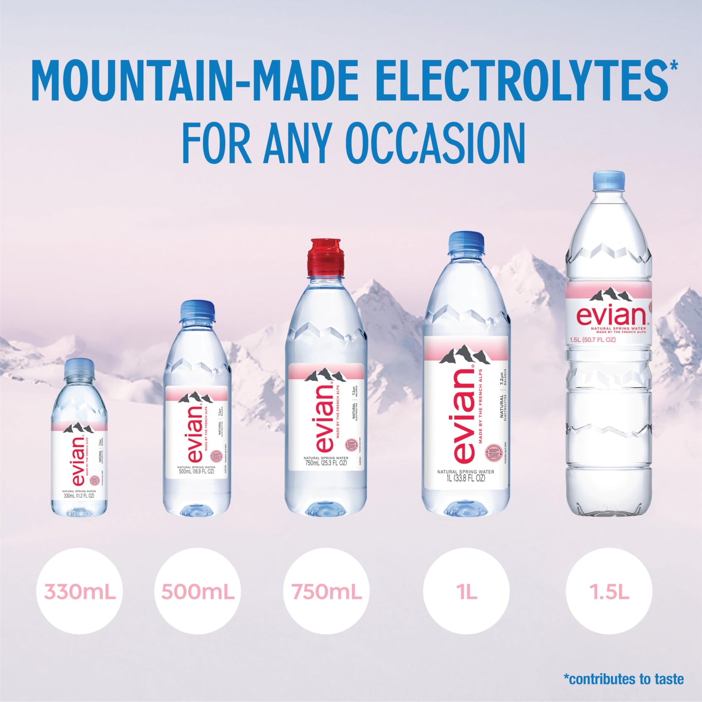 evian Natural Spring Water 330 mL/11.2 Fl Oz (Pack of 24) Mini-Bottles, Naturally Filtered Spring Water Small Water Bottles