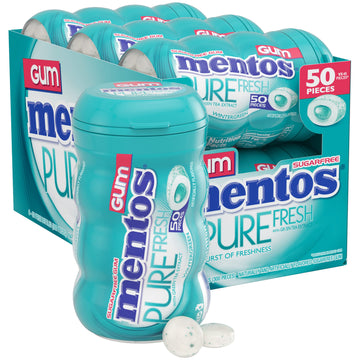 Mentos Pure Fresh Sugar-Free Chewing Gum With Xylitol, Bulk, Wintergreen, Bulk, 50 Count, (Pack Of 4)