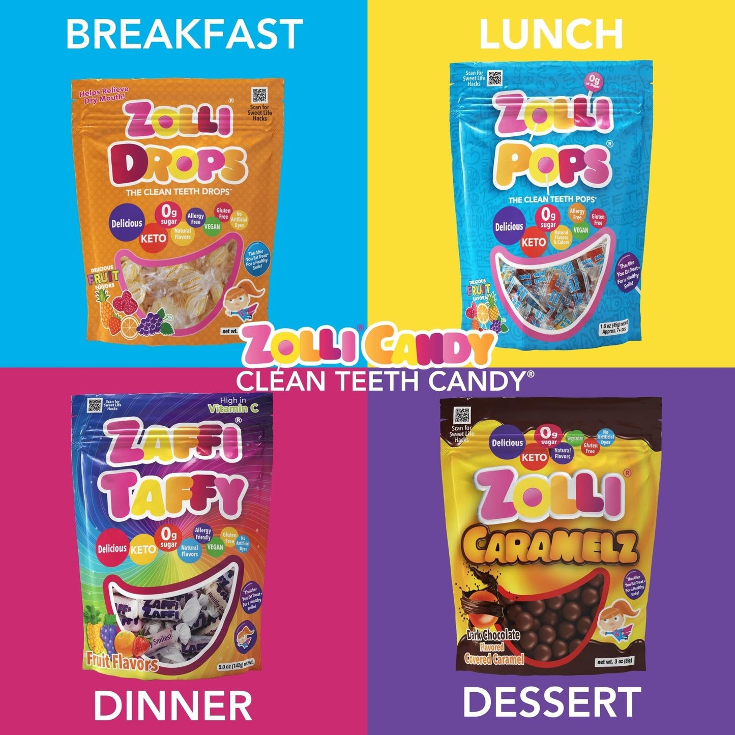 Zollipops Clean Teeth Lollipops, 5.2 Ounce, 3 Count - Anti-Cavity, Sugar-Free Candy For A Healthy Smile - Ideal For Kids And Adu
